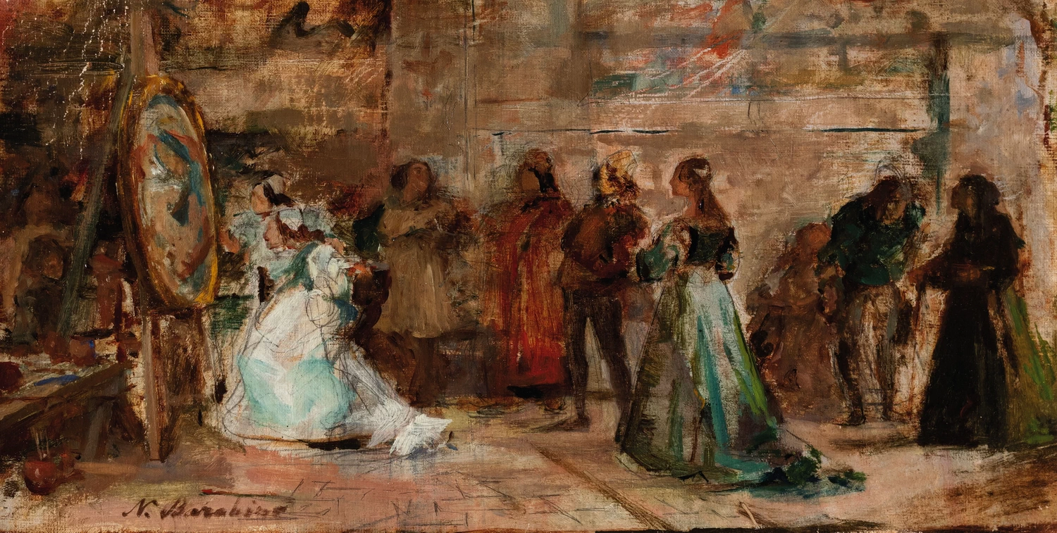 La pittrice in un interno